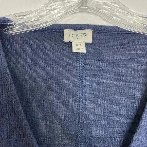 J.Crew Gauze Navy Blue Tie Button Up Top - Picture 3 of 5